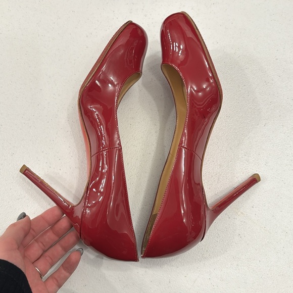 Christian Louboutin Cranberry Patent Leather Pumps - Picture 4 of 8